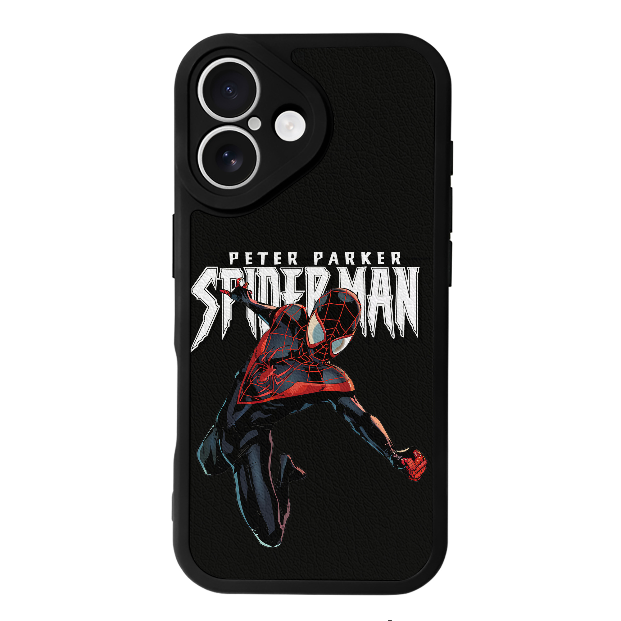 （画像用） Spider Man スパイダーマン 【iPhone 16シリーズ対応】シリコンスマホケース（レザー調） 材質：シリコン